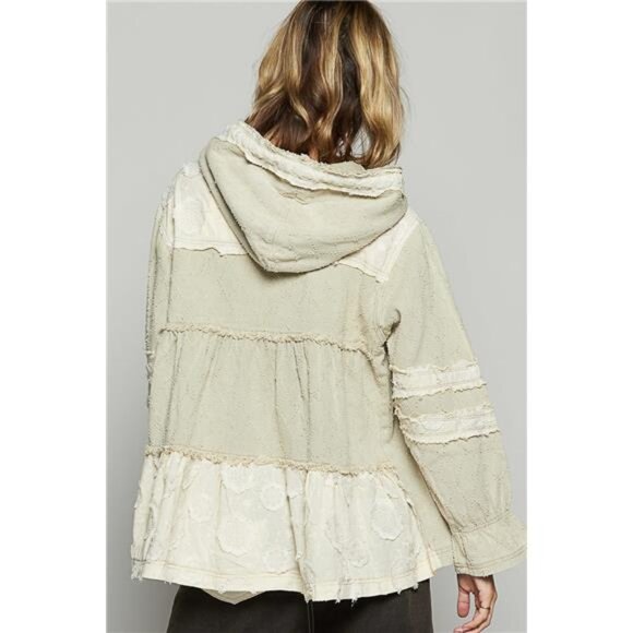 NWT POL Raw Hem Color Block Hooded Jacket - Picture 4 of 4